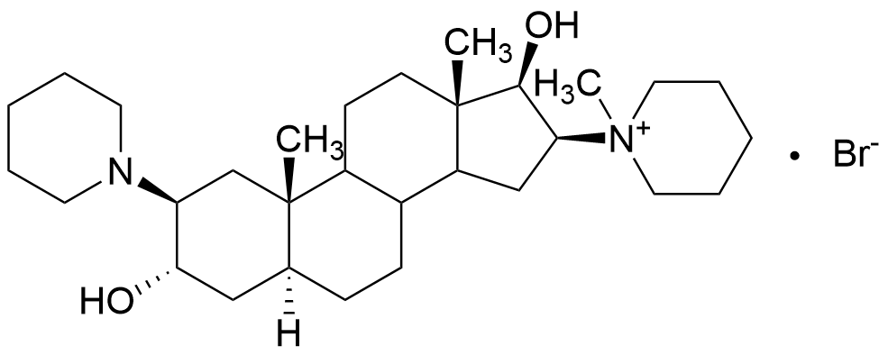 [73319-30-9] 1-[（2β，3α，5α，16β17β）-3,17-二羟基-2-（1-哌啶基）androstan-16-基] -1-甲基溴化哌啶