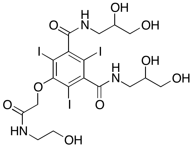 [104517-96-6] N，N’-双（2,3-二羟丙基）-5-[（N-（2-羟乙基）-氨基甲酰基）甲氧基] -2,4,6-三碘间苯二甲酰胺