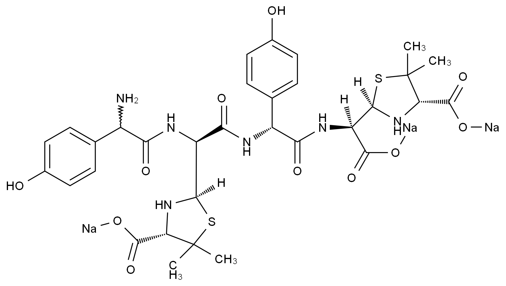 阿莫西林二聚三钠盐（青霉噻唑酸形式）（非对映异构体的混合物）