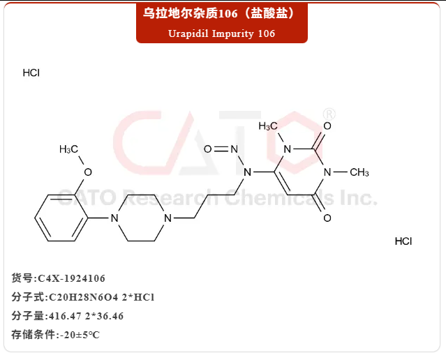 CATO推荐 | 乌拉地尔杂质对照品升级！盐酸盐形式解决游离碱三大难题